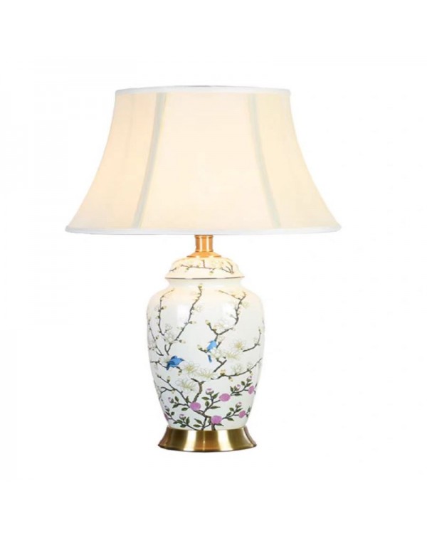 All copper ceramic table lamp new Chinese American...