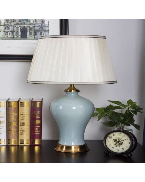 High-quality ceramic table lamp light luxury American living room bedroom bedside lamps and lanterns new Chinese simple modern study study lamps