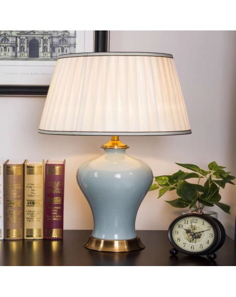 High-quality ceramic table lamp light luxury American living room bedroom bedside lamps and lanterns new Chinese simple modern study study lamps