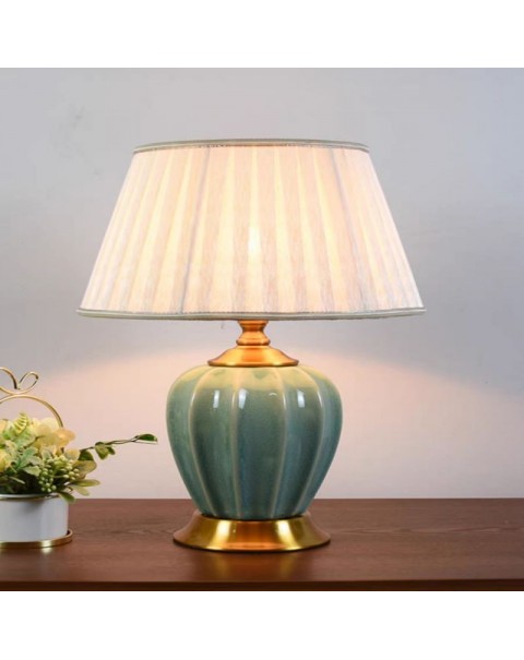 American simple modern copper ceramic table lamp living room study bedroom nightstand decorative lamp creative hotel table lamps