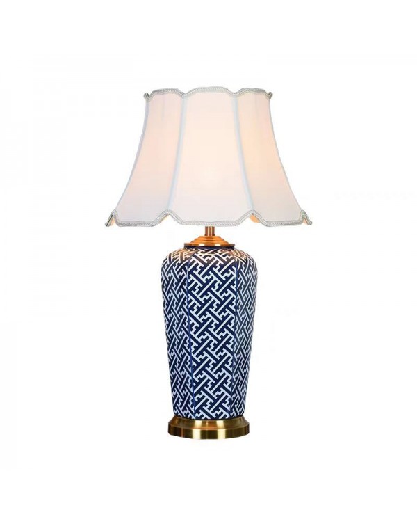 Full copper American Chinese ceramic table lamp li...