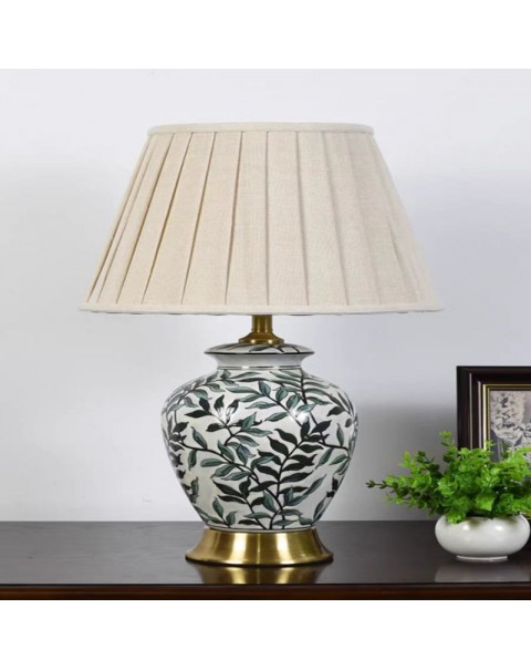 American brass Chinese ceramic table lamp romantic living room bedroom bedside lamp European Scandinavian light luxury household vase light