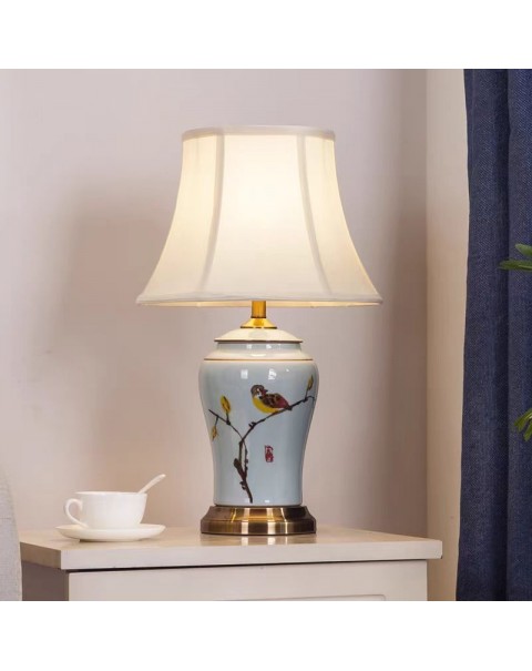 Creative Decorative Table Lamp New Chinese Classical Hand-painted Ceramic Table Lamp Modern Simple American Rustic European Bedside Lamps