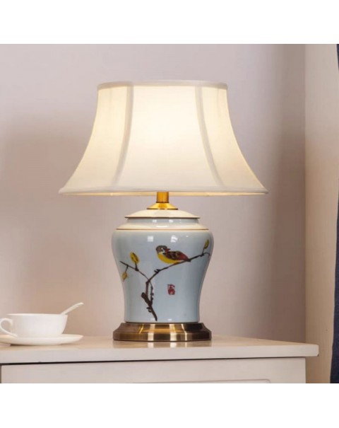 Creative Decorative Table Lamp New Chinese Classical Hand-painted Ceramic Table Lamp Modern Simple American Rustic European Bedside Lamps