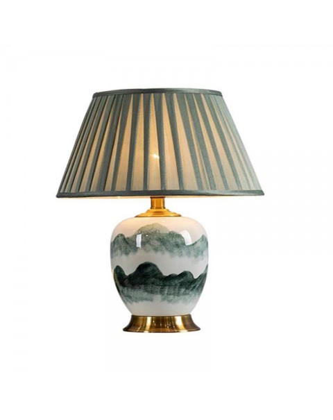 New Chinese ceramic table lamp living room retro kiln change upscale bedroom bedside lamp modern minimalist decorative landscape lamps and lanterns