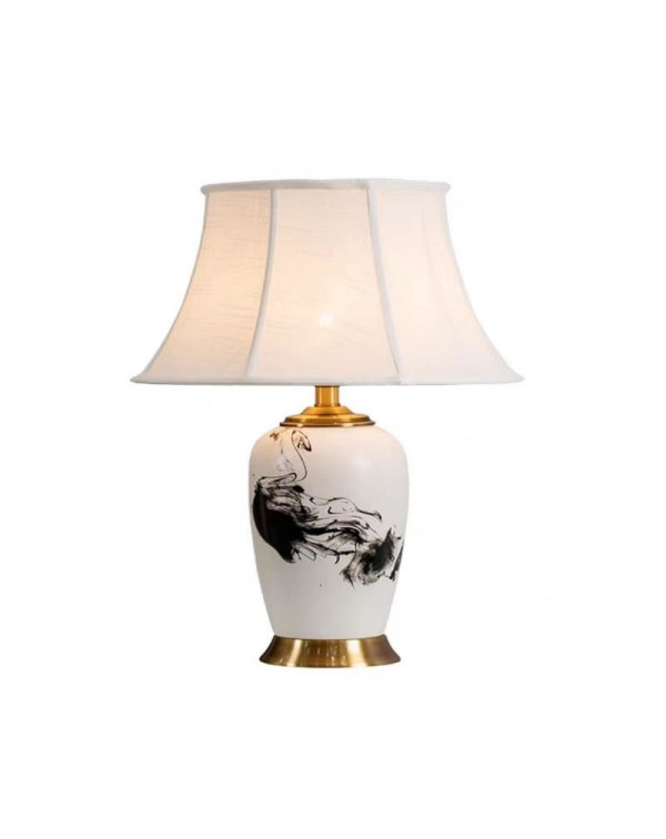 New Chinese hand-painted ceramic table lamp full c...