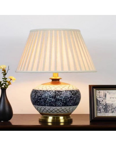 American retro ceramic bedroom table lamp brass living room household vase home furnishings new Chinese modern bedside lamps