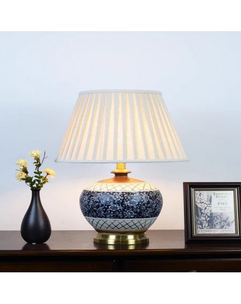 American retro ceramic bedroom table lamp brass living room household vase home furnishings new Chinese modern bedside lamps