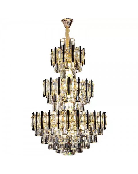 Duplex chandelier new living room main light villa pick sky high ceiling building in the building crystal large pendant