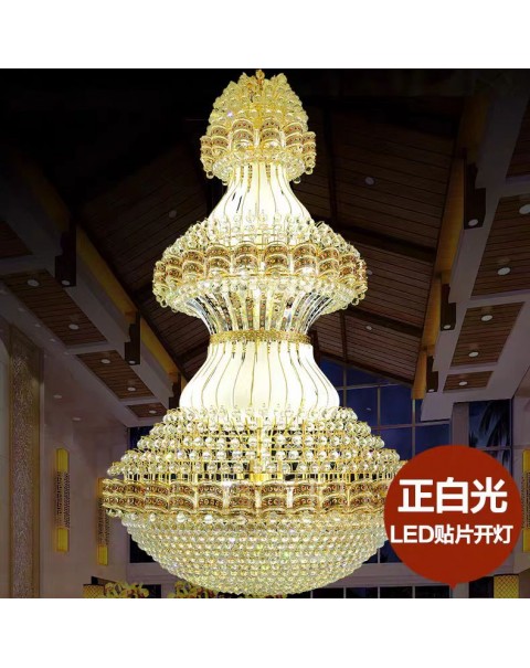 Duplex living room large chandelier floor in the building long chandelier hollow chandelier staircase light hotel villa hall project light