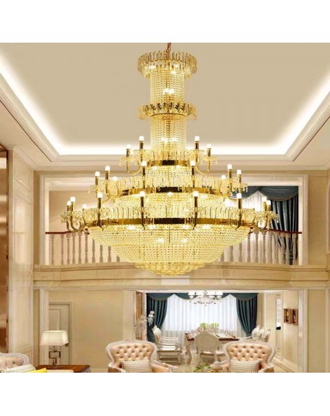 Duplex hollow leap candle crystal lamp luxury hotel lobby lights modern light luxury villa rotating staircase lights