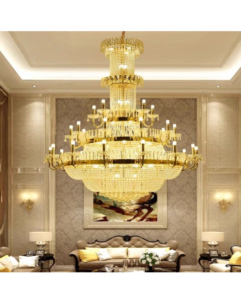 Duplex hollow leap candle crystal lamp luxury hotel lobby lights modern light luxury villa rotating staircase lights