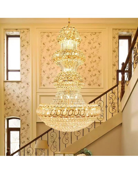 European style compound building in the building living room crystal chandelier luxury atmosphere hotel lobby lobby villa crystal chandelier