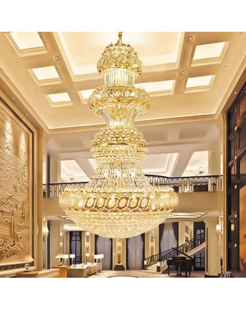 European style compound building in the building living room crystal chandelier luxury atmosphere hotel lobby lobby villa crystal chandelier