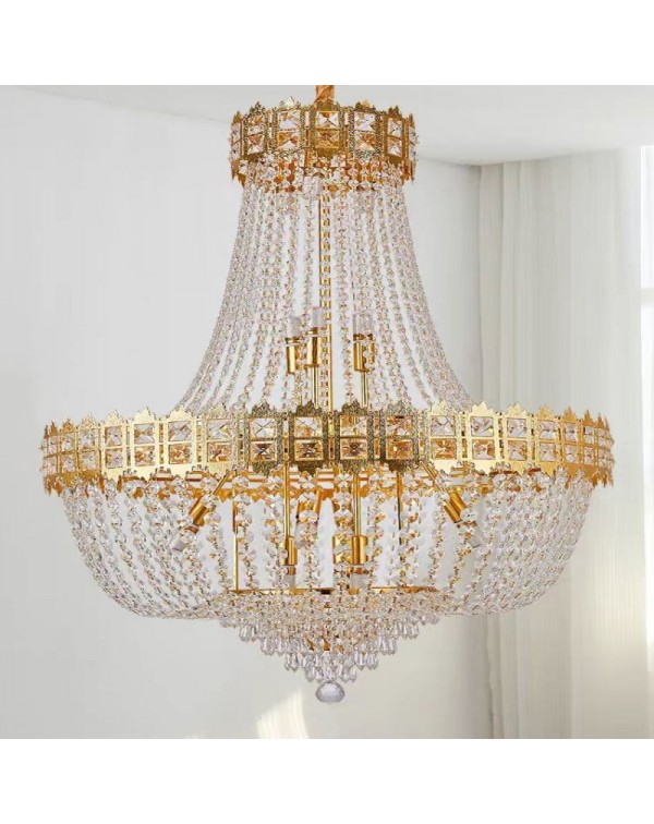 Light luxury living room crystal chandelier modern...