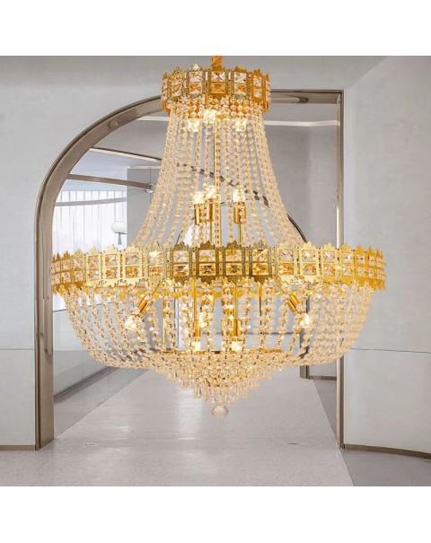 Light luxury living room crystal chandelier modern European style dining room atmosphere study bedroom lamp retro staircase corridor aisle light