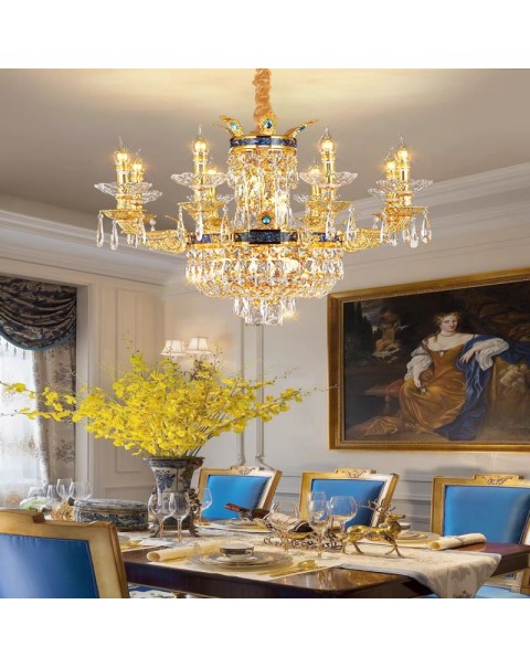 European crystal chandelier luxury atmosphere duplex villa hollow living room lights building in the building hotel hall restaurant lamps and lanterns