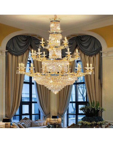 European crystal chandelier luxury atmosphere duplex villa hollow living room lights building in the building hotel hall restaurant lamps and lanterns