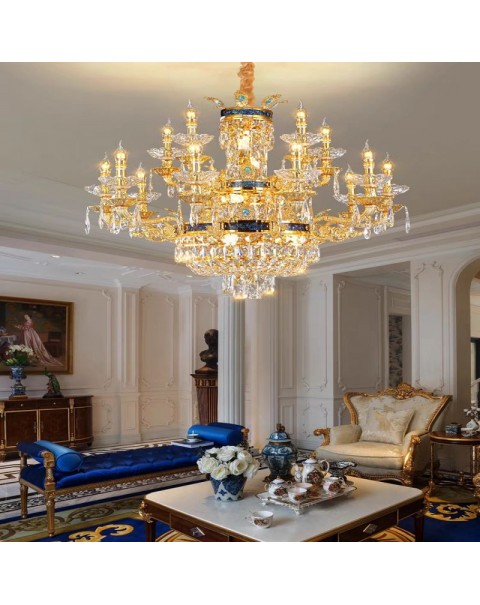 European crystal chandelier luxury atmosphere duplex villa hollow living room lights building in the building hotel hall restaurant lamps and lanterns