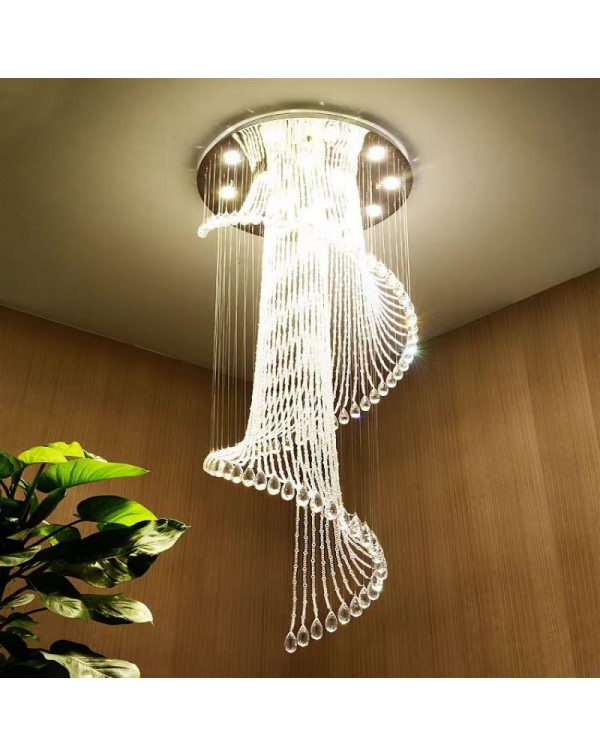 Staircase chandelier simple modern villa retro lig...