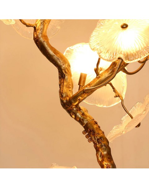 Full copper branch chandelier hotel villa duplex living room light luxury lamp designer creative Scandinavian branch chandelier