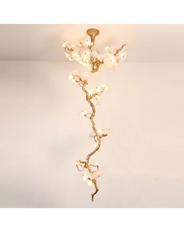 Full copper branch chandelier hotel villa duplex l...