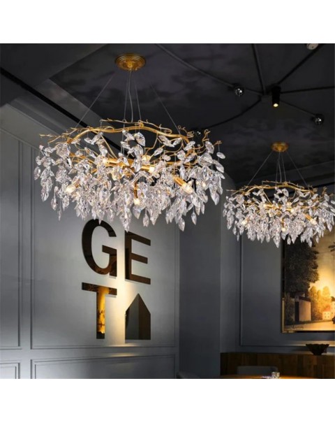 Crystal chandelier light luxury atmosphere American living room bedroom study dining room French gold creative personality retro lighting