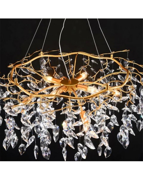 Crystal chandelier light luxury atmosphere American living room bedroom study dining room French gold creative personality retro lighting