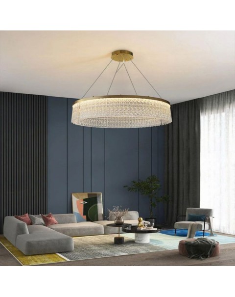 Light luxury crystal chandelier living room light modern simple bedroom dining room chandelier designer creative villa study lamps and lanterns