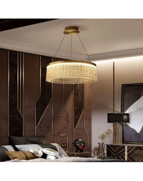 Light luxury crystal chandelier living room light modern simple bedroom dining room chandelier designer creative villa study lamps and lanterns