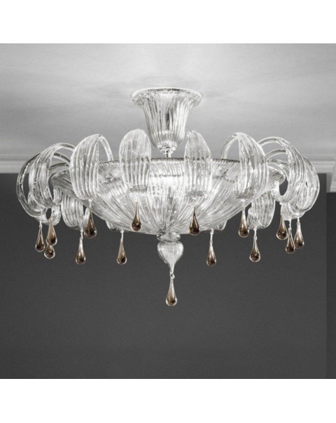 Light luxury French glass chandelier living room dining room European villa atmosphere Italian simplicity senior sense bedroom crystal lamps