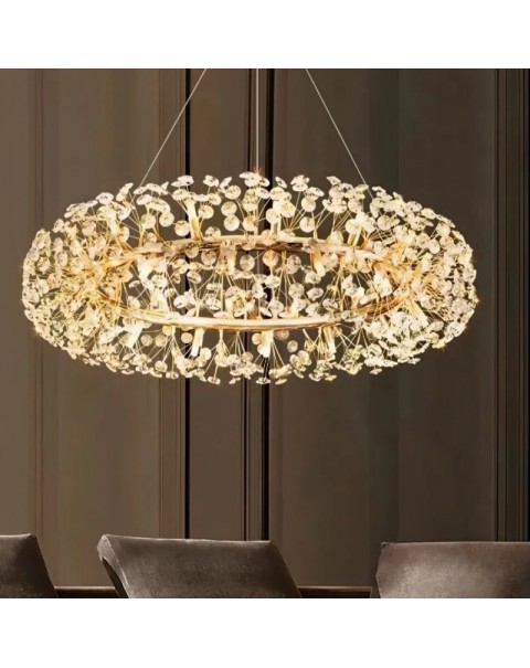 Living room lamp light luxury crystal chandelier simple modern atmosphere master bedroom 2024 new designer dandelion lamps and lanterns