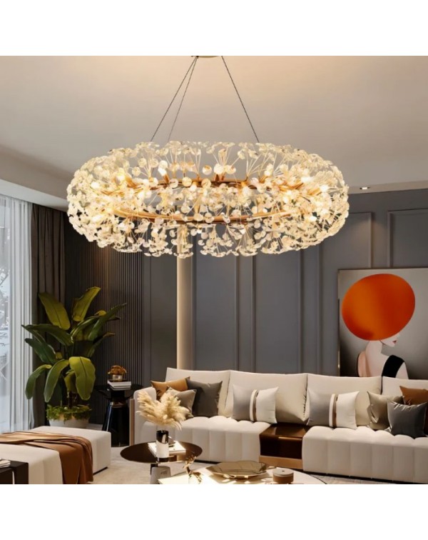 Living room lamp light luxury crystal chandelier s...