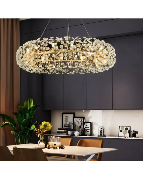 Living room lamp light luxury crystal chandelier simple modern atmosphere master bedroom 2024 new designer dandelion lamps and lanterns