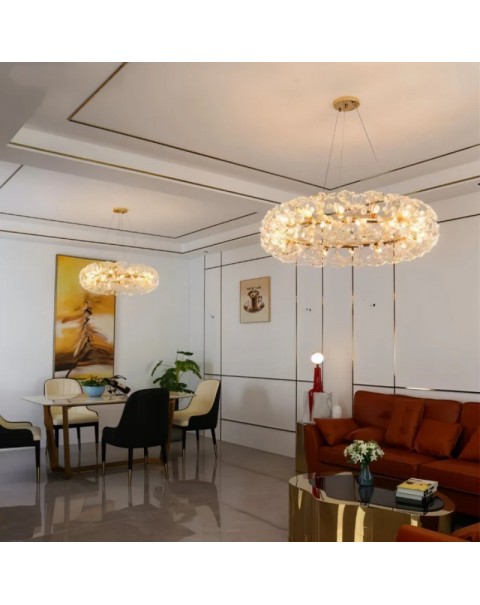 Living room lamp light luxury crystal chandelier simple modern atmosphere master bedroom 2024 new designer dandelion lamps and lanterns