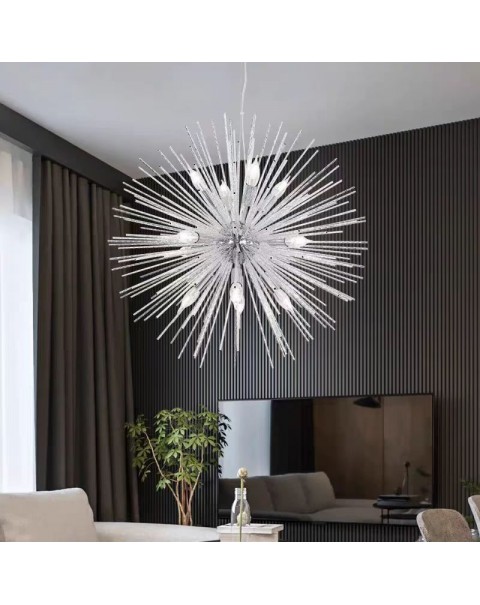 American simple ins living room gold dandelion LED chandelier Scandinavian fashion bedroom dining room retro iron lamps and lanterns