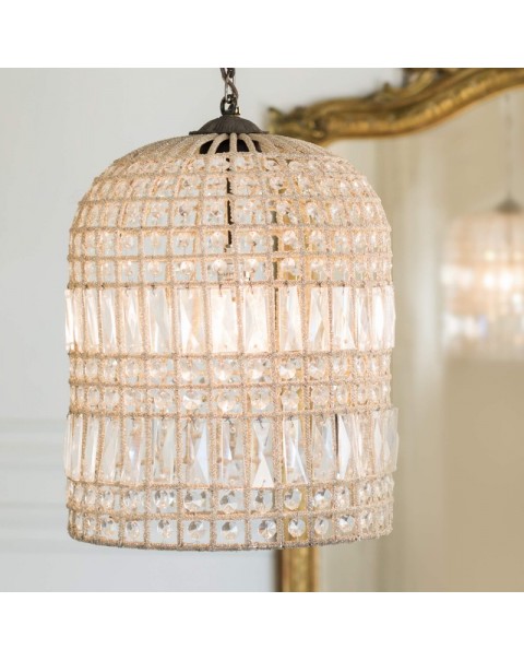 Birdcage chandelier French light luxury bedroom aisle entrance lamps and lanterns personalized creative modeling balcony checkroom crystal lamps