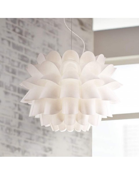 Creative lotus chandelier single head Scandinavian personalized dining room lights net red pvc lampshade modern simple living room lights diy