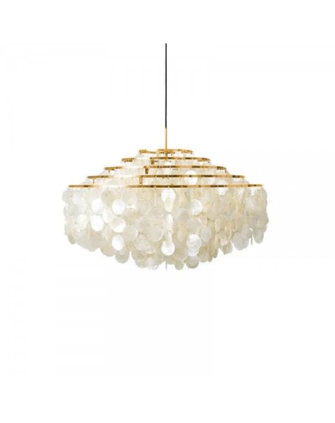 Italy Verpan French Cream Living Room Chandelier Scandinavian Designer Creative Vintage Natural Shell Wind Chime Lamps