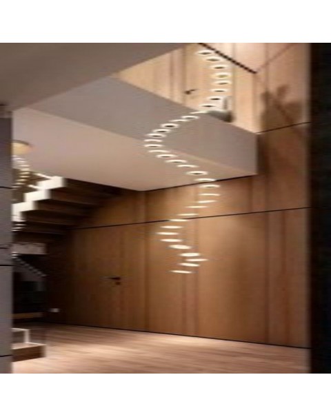 OPPLE Scandinavian duplex rotating staircase chandelier extra long living room light modern simple creative building in the building slanted ceiling indoor