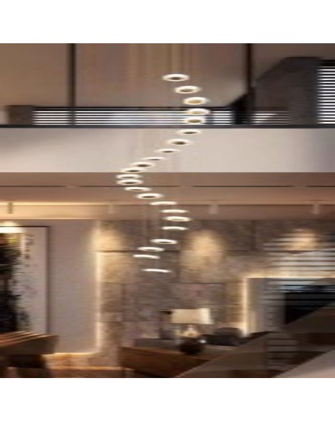 OPPLE Scandinavian duplex rotating staircase chandelier extra long living room light modern simple creative building in the building slanted ceiling indoor